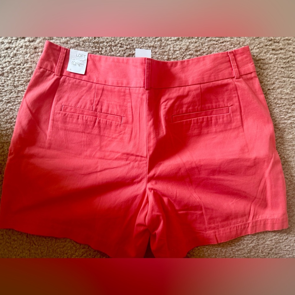 3 for $20 🍓LOFT Mid-Rise Tailored Shorts in Bright Coral - Picture 3 of 4